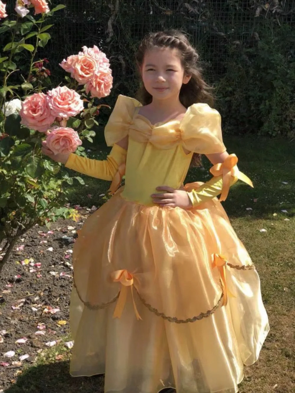 Yellow Princess Tulle Ball Gown Kids Costume